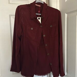 XCVI button down shirt, color wine, size XL (feels more like L)